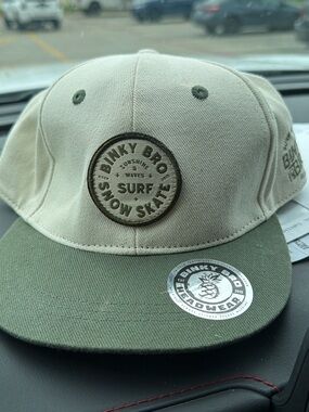 Binky Bro Two-Tone Snapback Hat in Cream & Olive